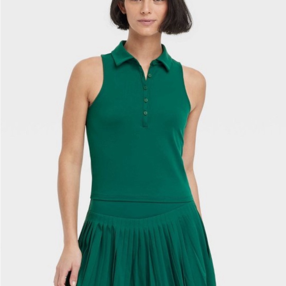 Women's Polo Tank Top - All In Motion Dark Green XS